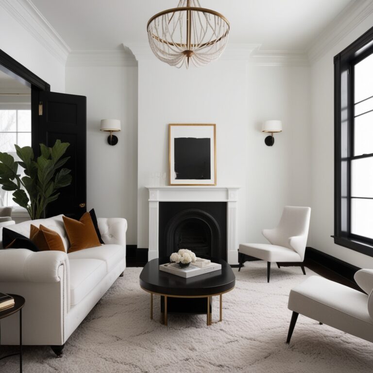 24 Chic White Walls with Black Trim Ideas to Elevate Your Home Decor