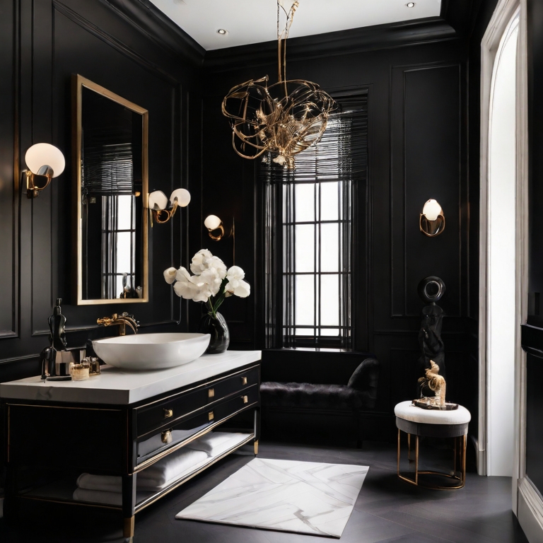 25 Stunning Black Powder Room Designs to Ignite Your Dark Side Inspiration